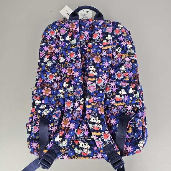 Vera Bradley Disney Essential Large Backpack Mickey & Minnie Sweet Floral Blue - Picture 2 of 5